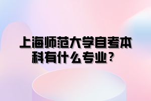 上海师范大学自考本科有什么专业？