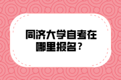 同济大学自考在哪里报名？