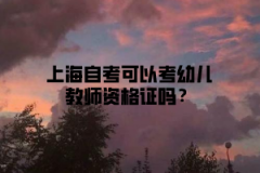 上海自考可以考幼儿教师资格证吗？