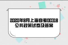 2020年8月上海自考00318公共政策试卷及答案