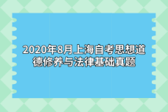 2020年8月上海自考思想道德修养与法律基础真题