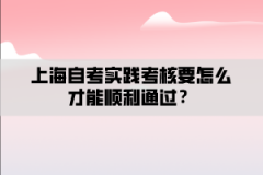 上海自考实践考核要怎么才能顺利通过？