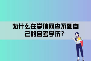 为什么在学信网查不到自己的自考学历？