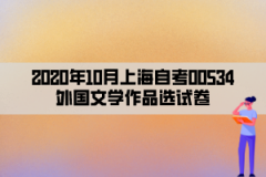 2020年10月上海自考00534外国文学作品选试卷