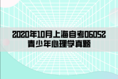 2020年10月上海自考06052青少年心理学真题