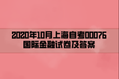 2020年10月上海自考00076国际金融试卷及答案