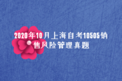 2020年10月上海自考10505销售风险管理真题