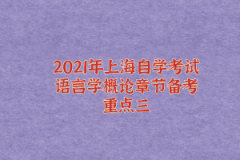 2021年上海自学考试语言学概论章节备考重点三