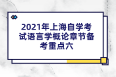 2021年上海自学考试语言学概论章节备考重点六