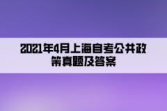 2021年4月上海自考公共政策真题及答案（部分）