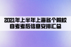 2021年上半年上海各个院校自考考后信息安排汇总